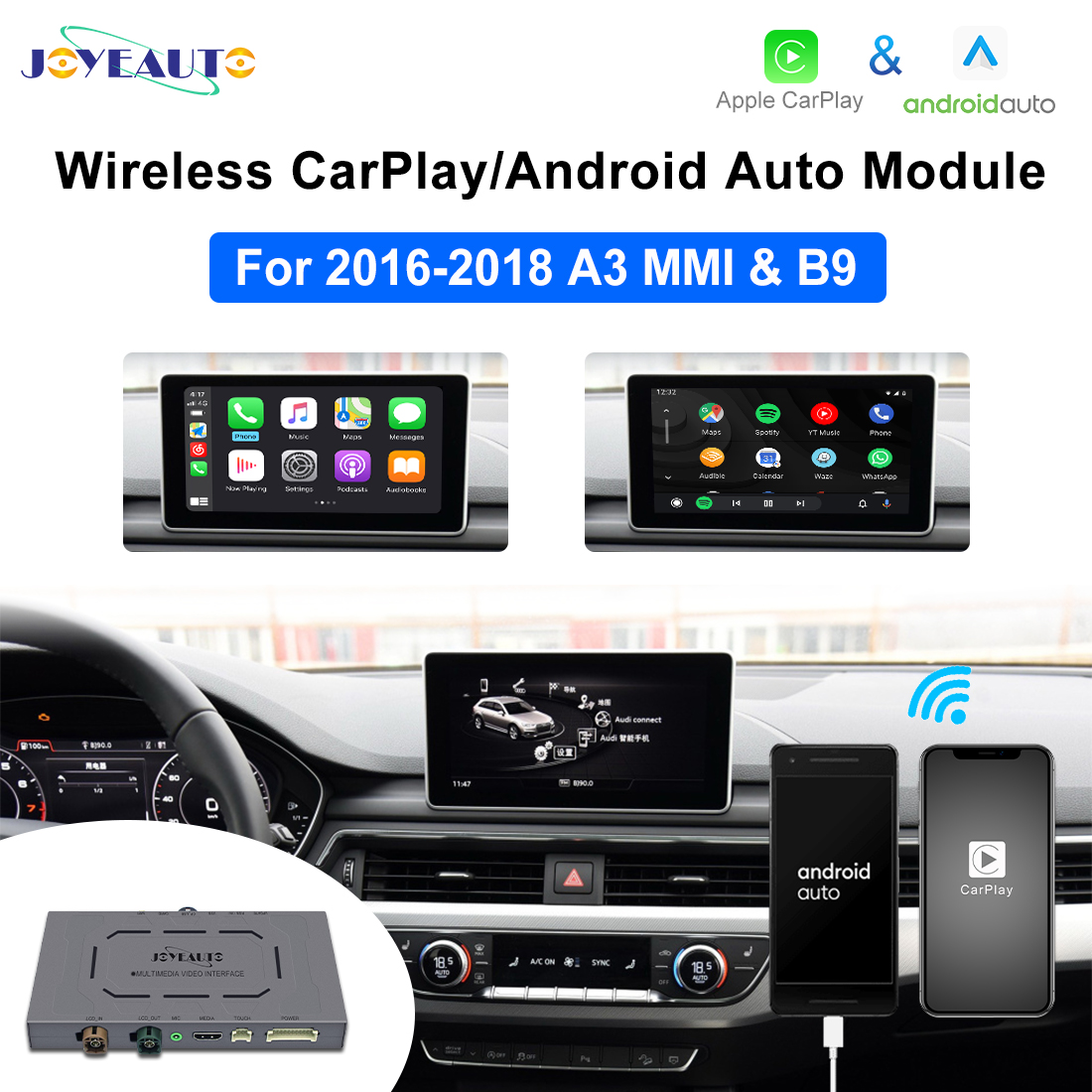 Adaptador de CarPlay para Audi A3 A4 A5 Q5L Q7 Q8 2020-2022 (MIB3, pantalla  de 10.1) - Car Solutions