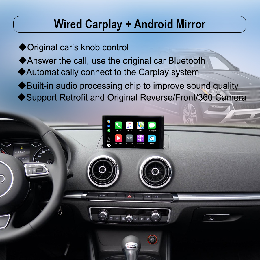 AUDI A3 8V (2013-2020) EVO FIT MMI Interface Apple Carplay Android Auto USB  Media Reverse Camera Parking Guide Lines Bolt On Media Upgrade - Evo  Retrofits