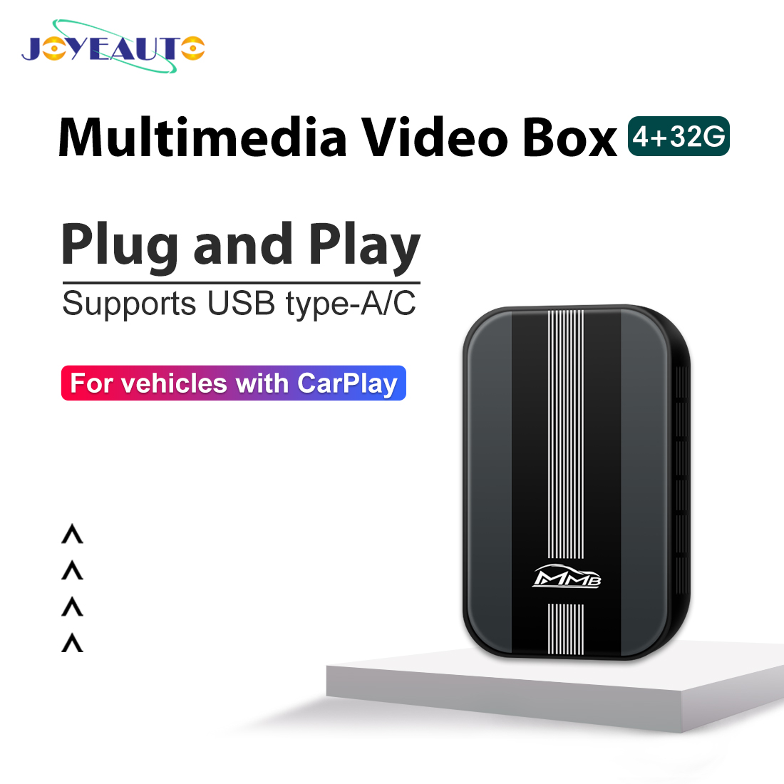 Wholesale MMB 3rd CarPlay Wireless Adapter Multimedia Video Box,CarPlay Ai  Box with Android 11 System,4+64GB,Wireless Android Auto,HDMI  Output,Built-in GPS,Only Support Car with OEM Wired CarPlay for Universal  Apple and Android Devices (Black)