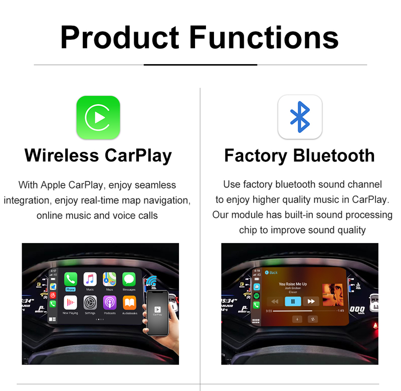 Mise à niveau Apple Carplay sans fil pour Lamborghini Huracan Aventador  avec Mmi3g Android Auto Mirroring Module Car Play Decoder Box