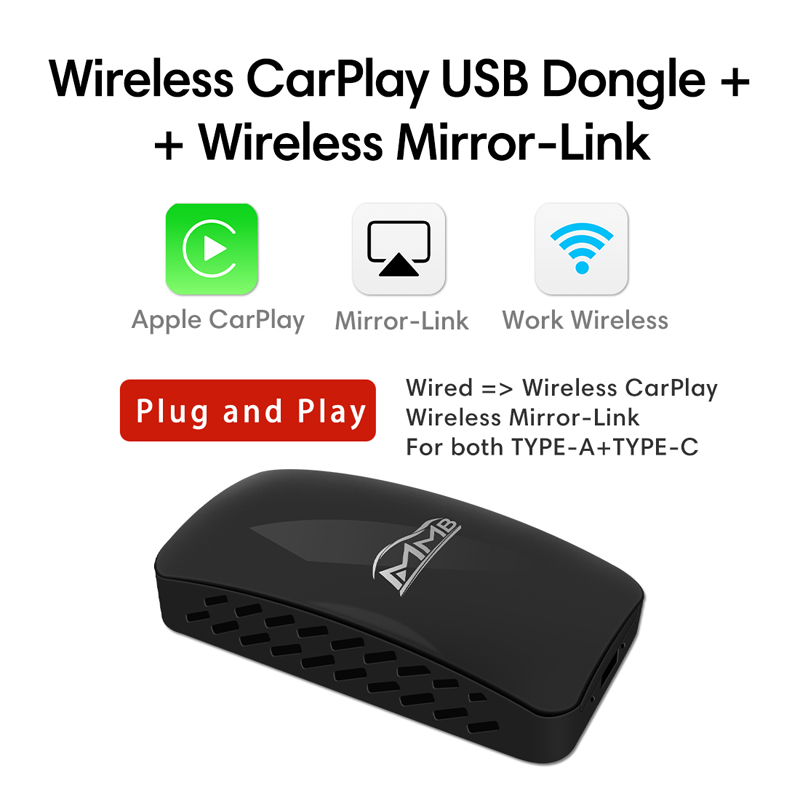 MMB Wireless CarPlay USB Dongle Plus - 4-Core, YouTube & Mirror Link