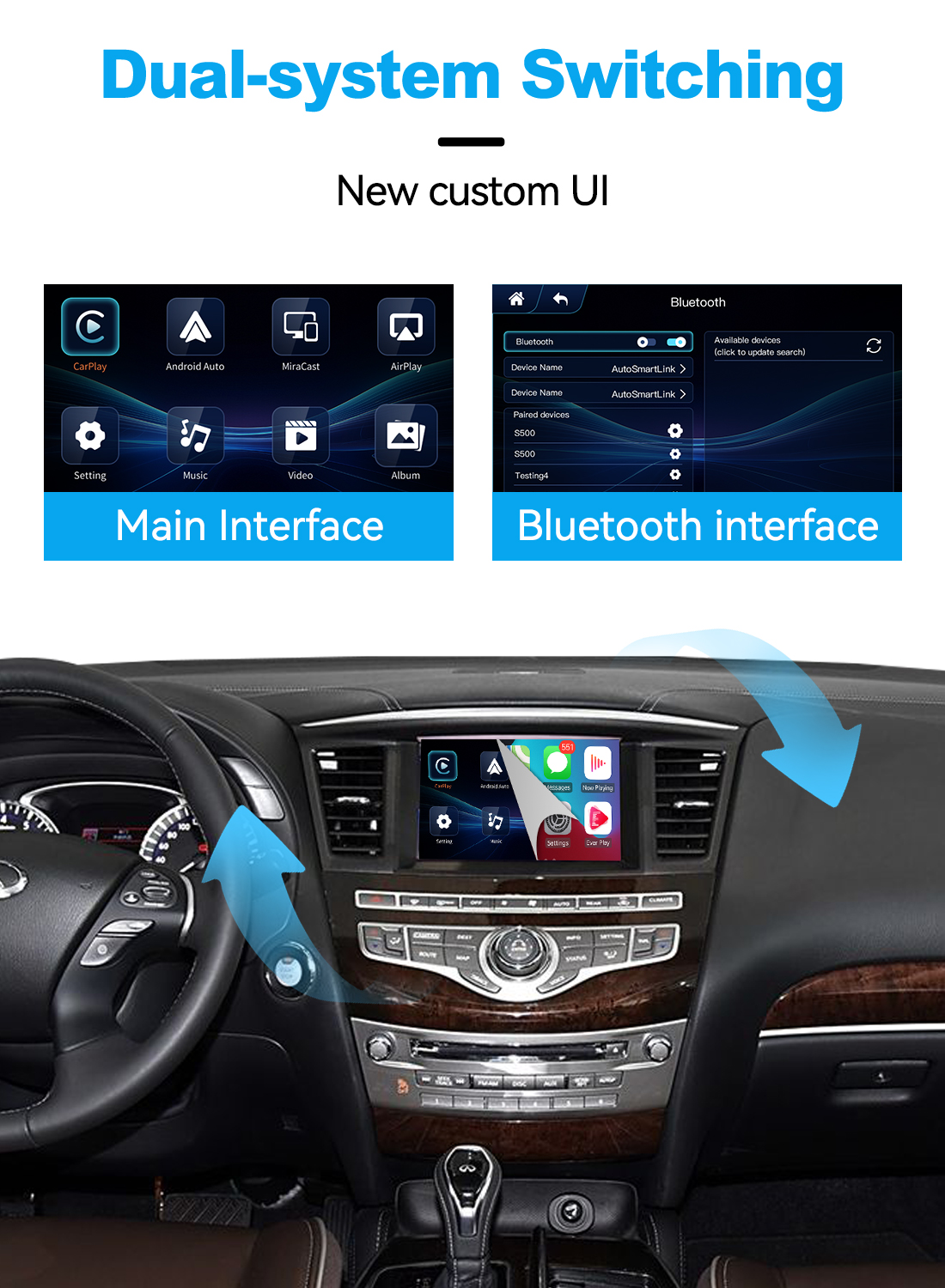 JoyeAuto Wireless CarPlay & Android Auto for 2015-2019 Infiniti QX60, Q70 & QX70 - Image 2