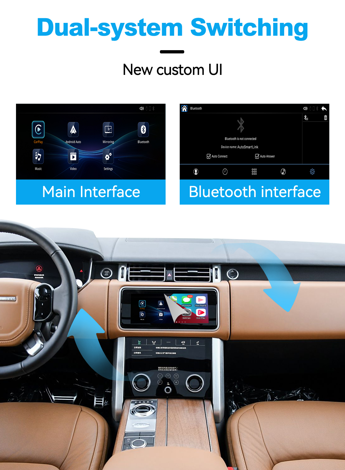 JoyeAuto Wireless CarPlay & Android Auto for Land Rover & Jaguar (Harman 10.1") 2016-2020 - 图片 3
