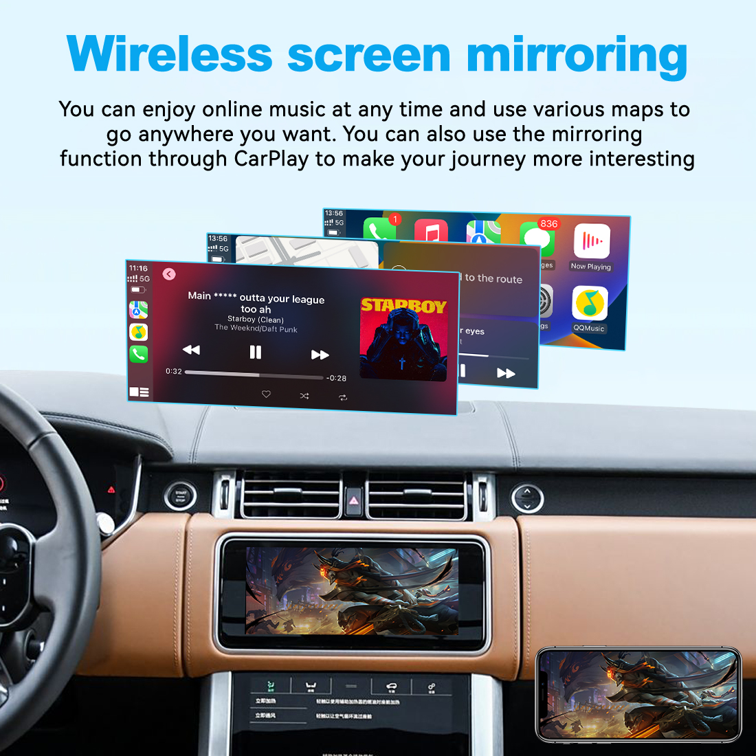 JoyeAuto Wireless CarPlay & Android Auto for Land Rover & Jaguar (Harman 10.1") 2016-2020 - 图片 7