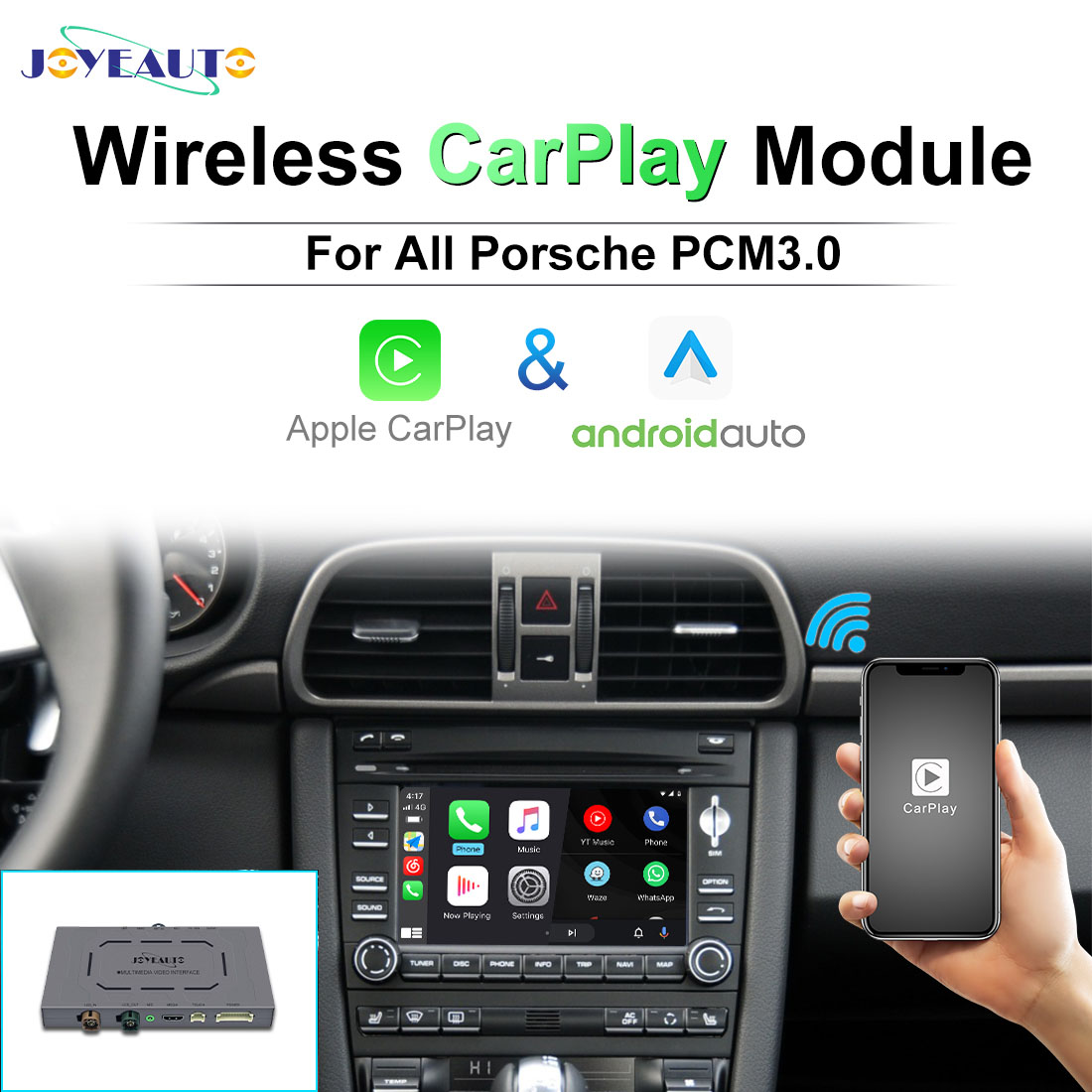 JoyeAuto Wireless CarPlay & Android Auto for Porsche PCM 3.0 (Cayenne/997/987)