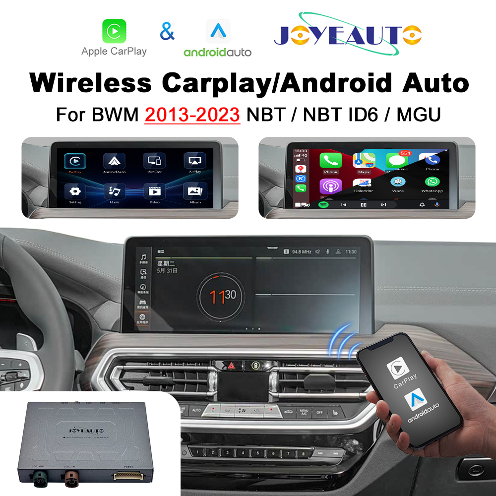 JoyeAuto Wireless CarPlay & Android Auto Interface for BMW 2013-2022 (NBT/EVO/MGU ID4-ID7) - Plug and Play