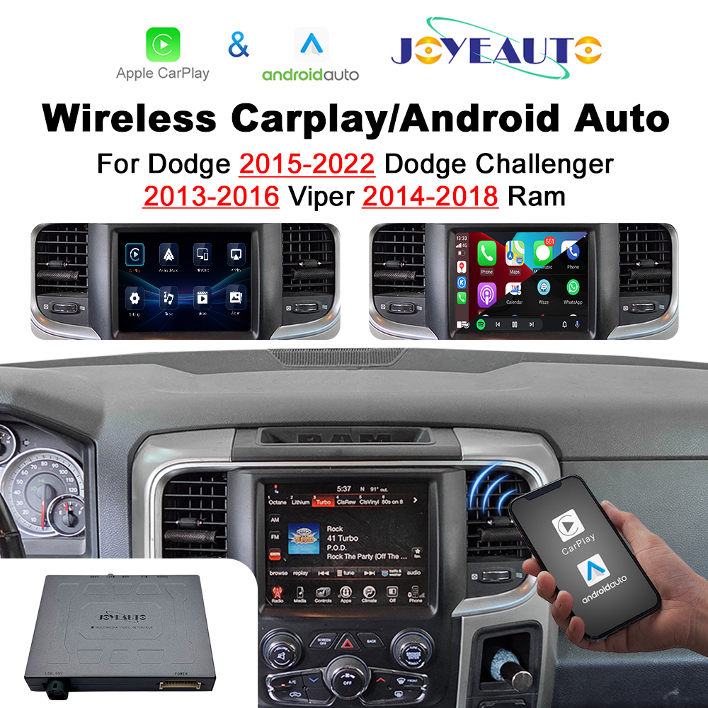 JoyeAuto Wireless CarPlay & Android Auto for Dodge Ram Challenger Charger (Uconnect 8.4)
