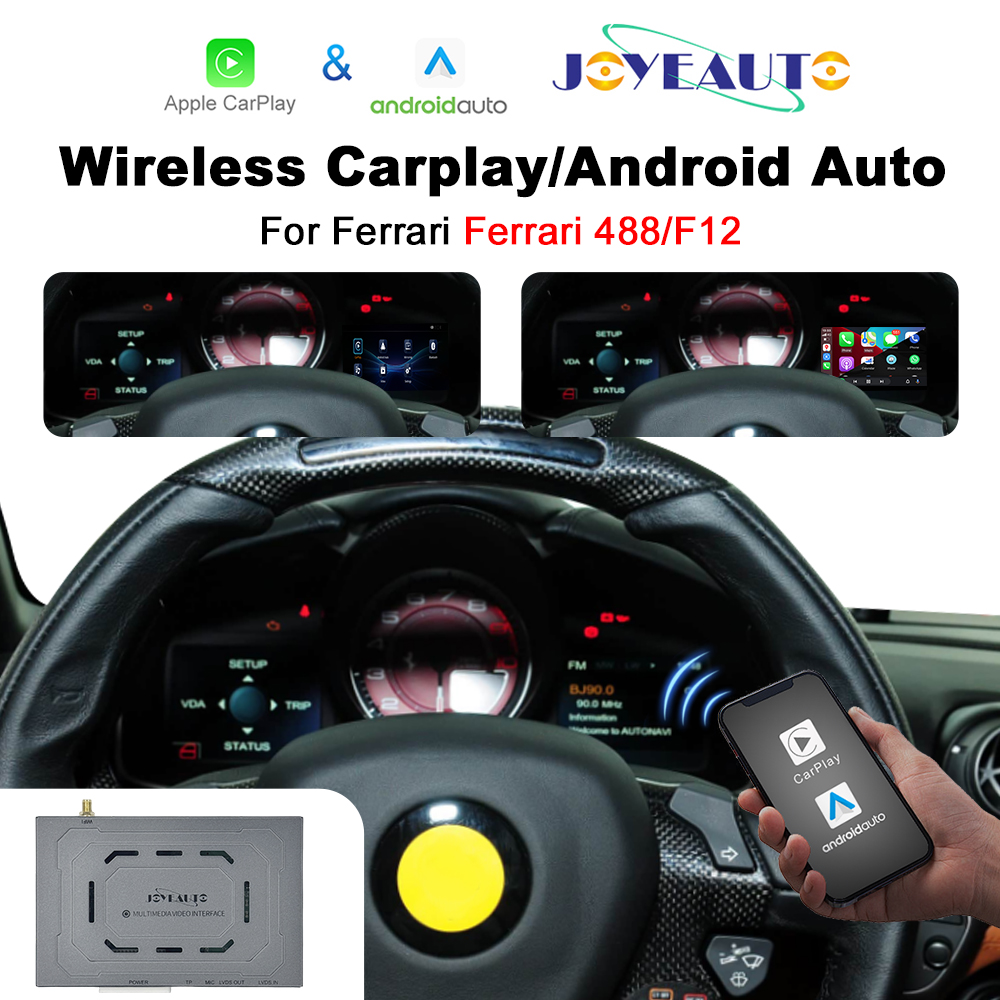 JoyeAuto Wireless CarPlay & Android Auto for Ferrari 488 & F12 - Plug and Play