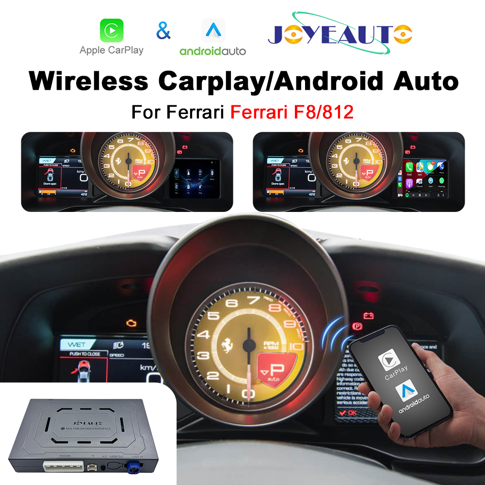 JoyeAuto Wireless CarPlay & Android Auto for Ferrari F8 & F12 - Plug and Play
