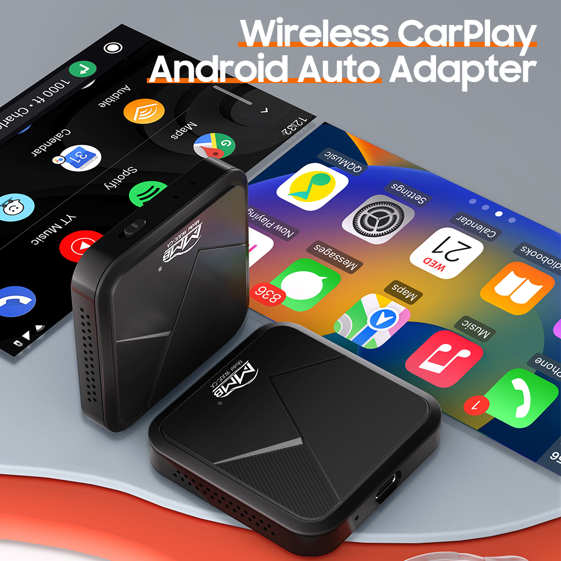 2-in-1 Wireless CarPlay & Android Auto Adapter - Wired to Wireless - 图片 2