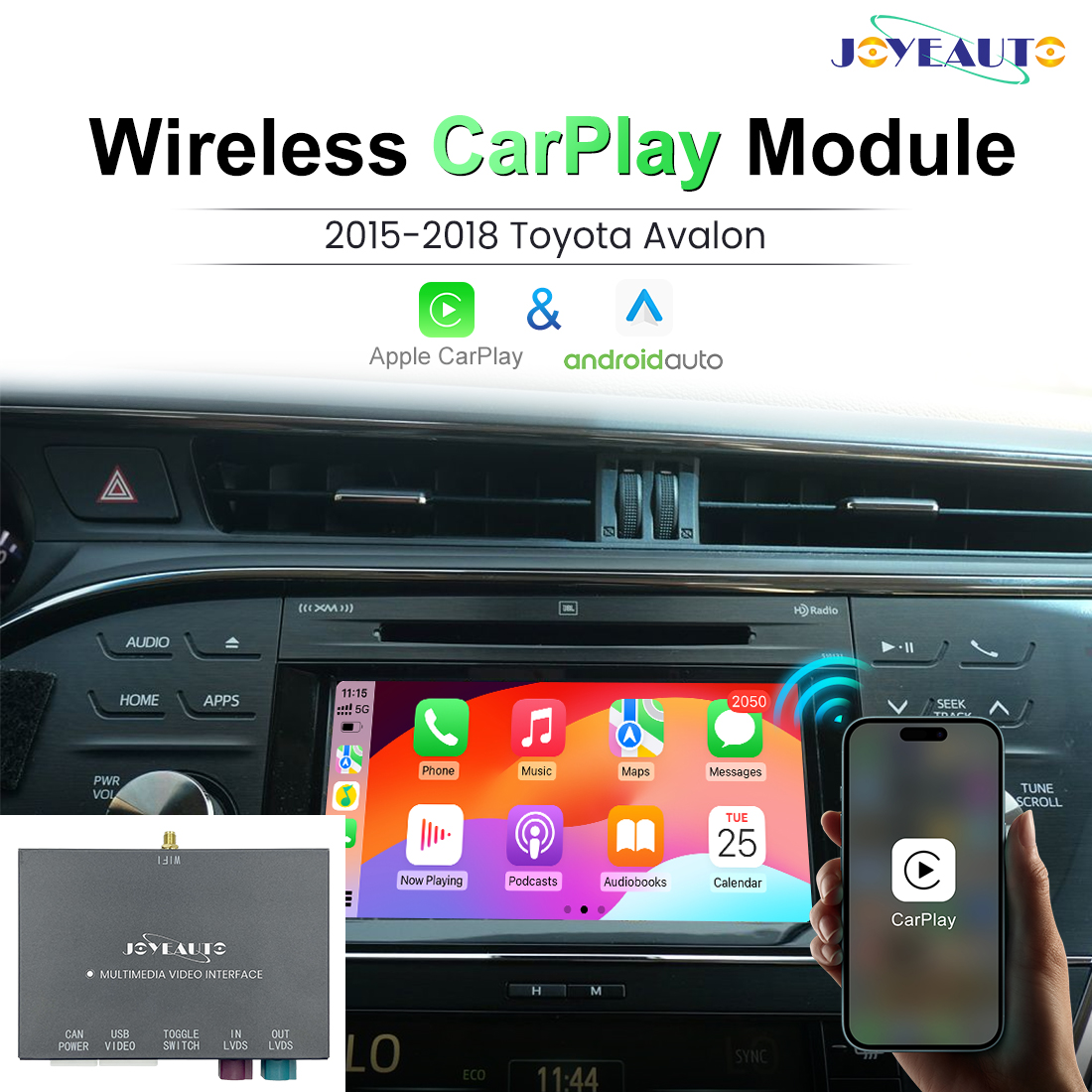 JoyeAuto Wireless CarPlay & Android Auto for Toyota Avalon (2015-2018) - Retrofit Kit