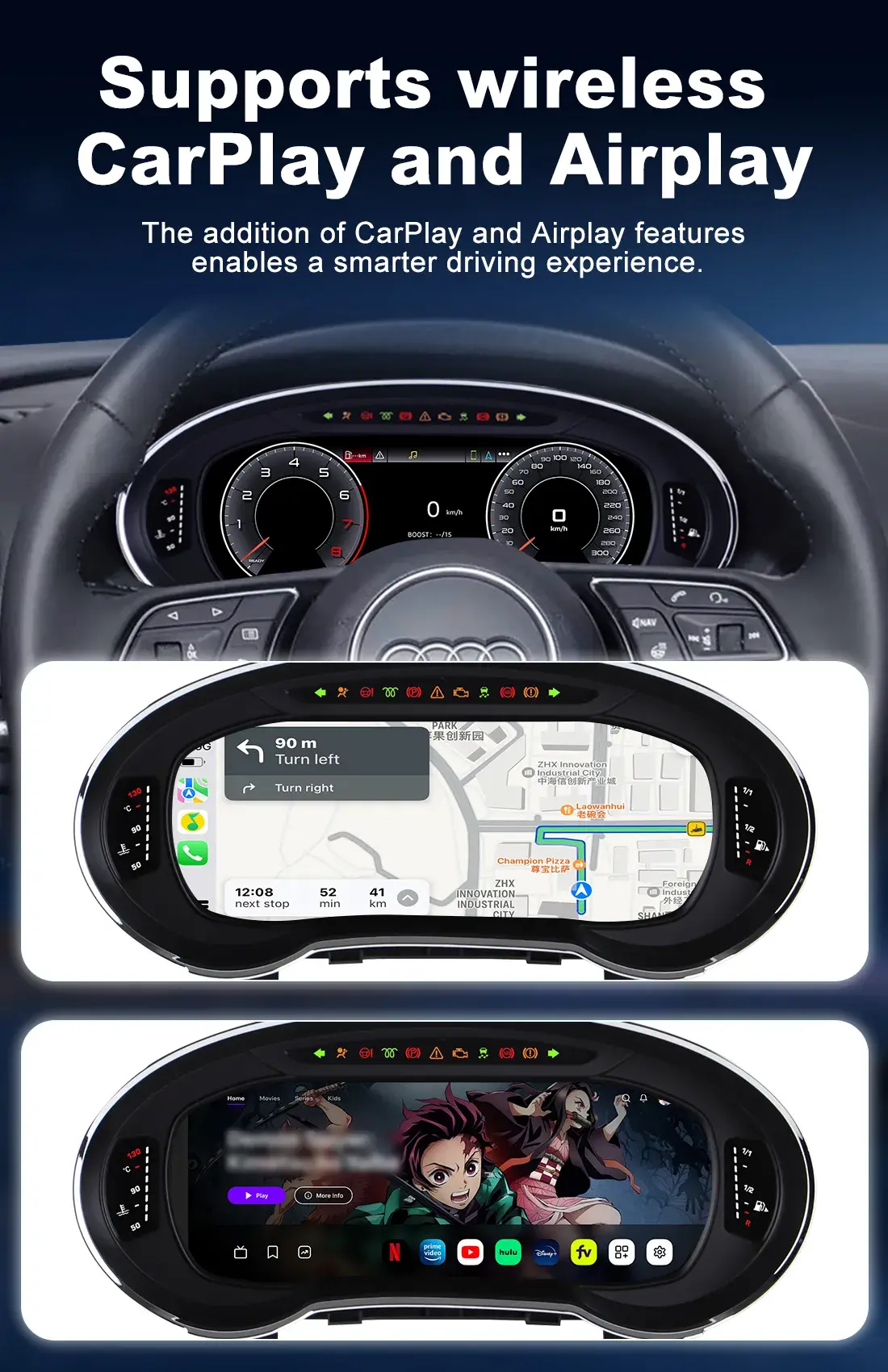 Audi A3 Digital Cluster Wireless CarPlay Interface