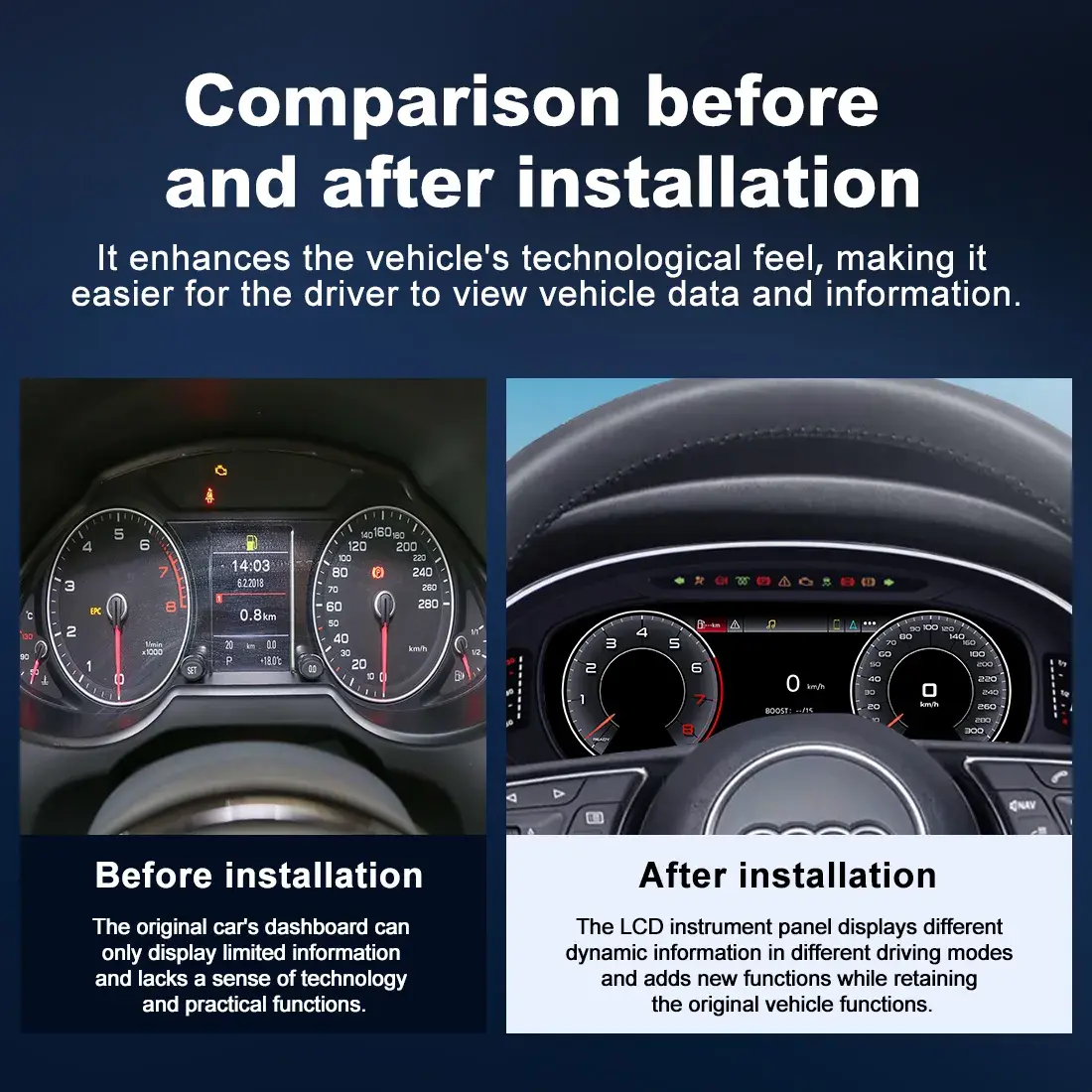 Audi A3 Digital Cluster Comparison Before After