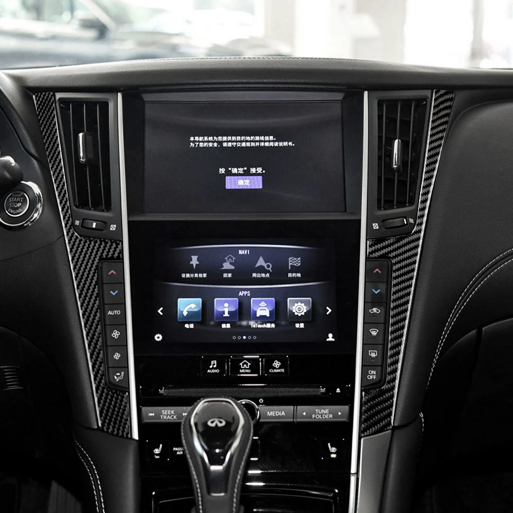 Infiniti CarPlay Upgrade before and after comparison on Q50 dual screen.