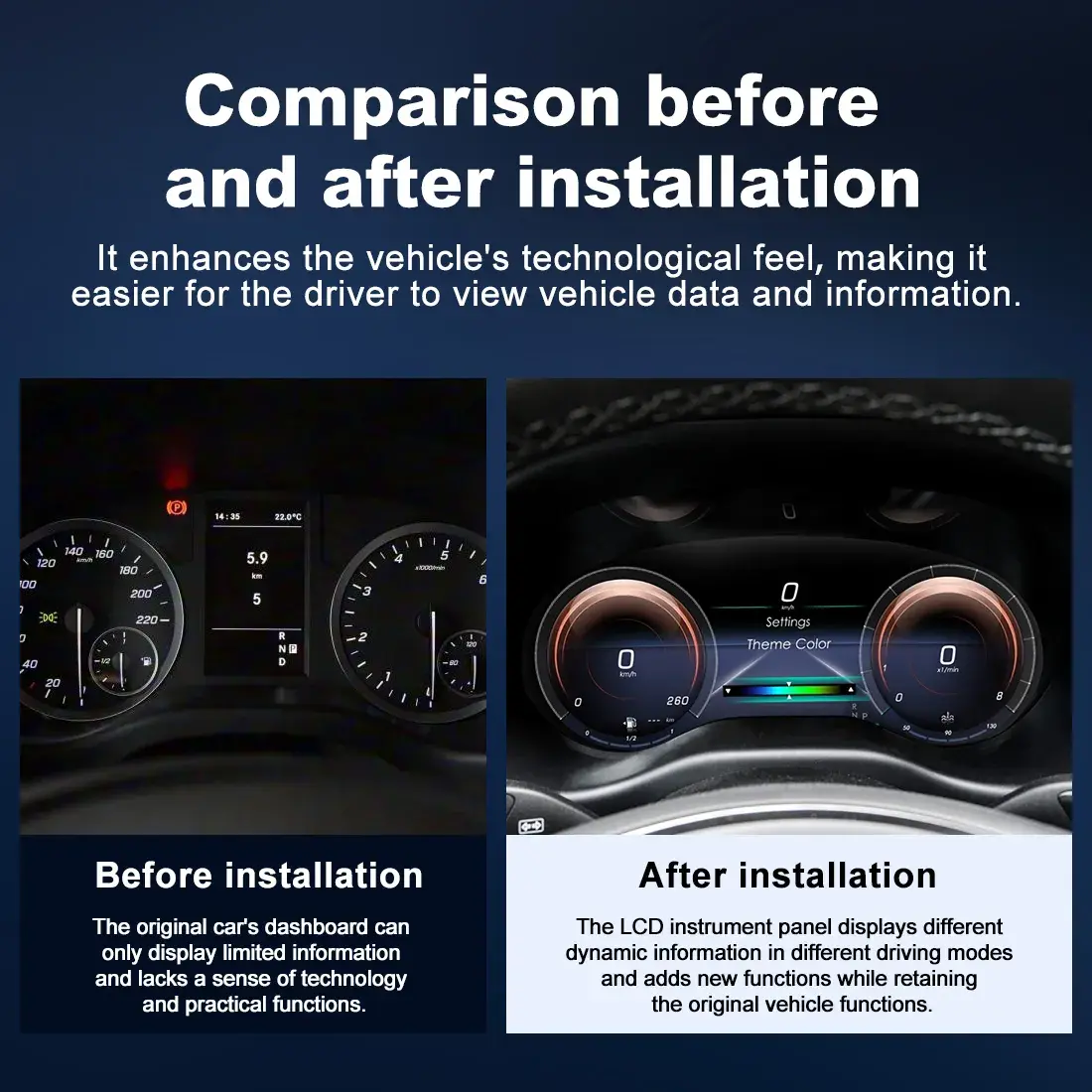 Mercedes Benz Digital Cluster Before After Comparison Dashboard
