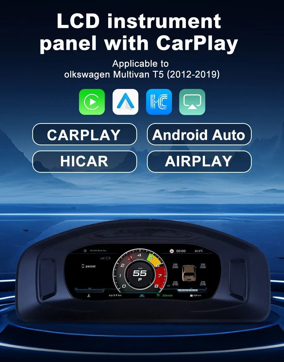 Volkswagen Digital Cluster 10 inch Linux Virtual Cockpit Upgrade