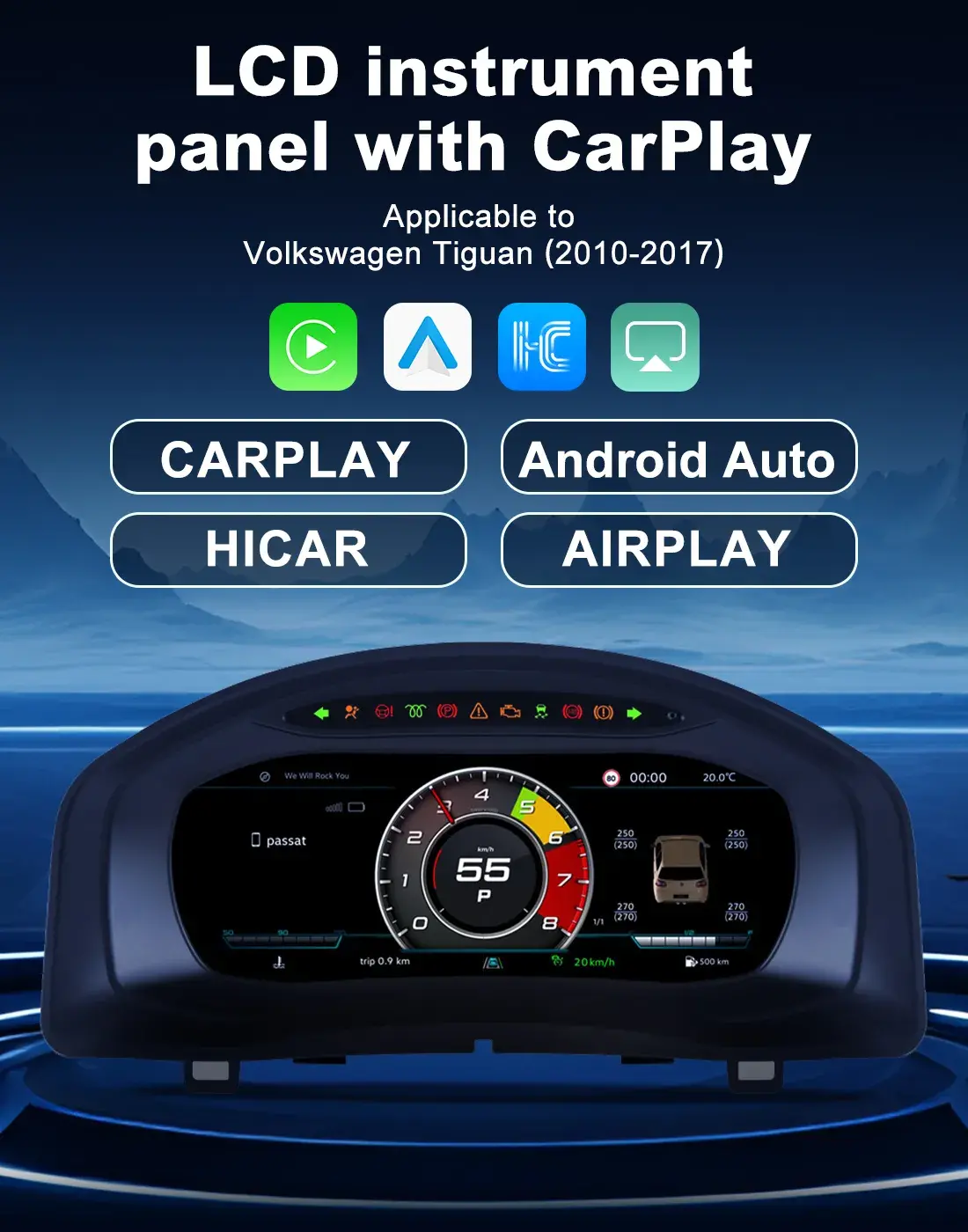 Volkswagen Digital Cluster 10 inch Linux Virtual Cockpit Upgrade