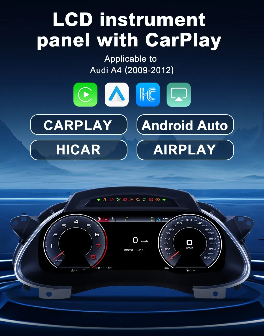 Audi Digital Cluster WZLCD-AU01 Premium Linux Virtual Cockpit Dashboard