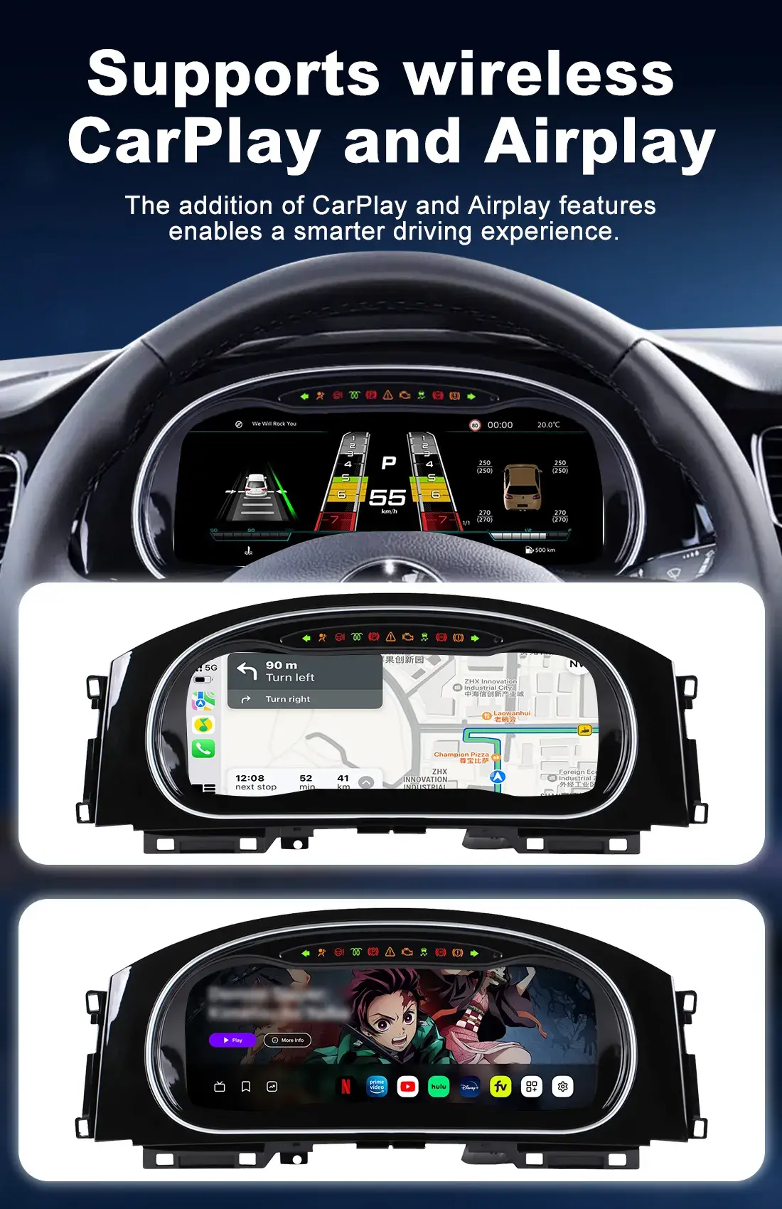 Volkswagen Digital Cluster Compatible with Golf MK7 MK7.5 Models