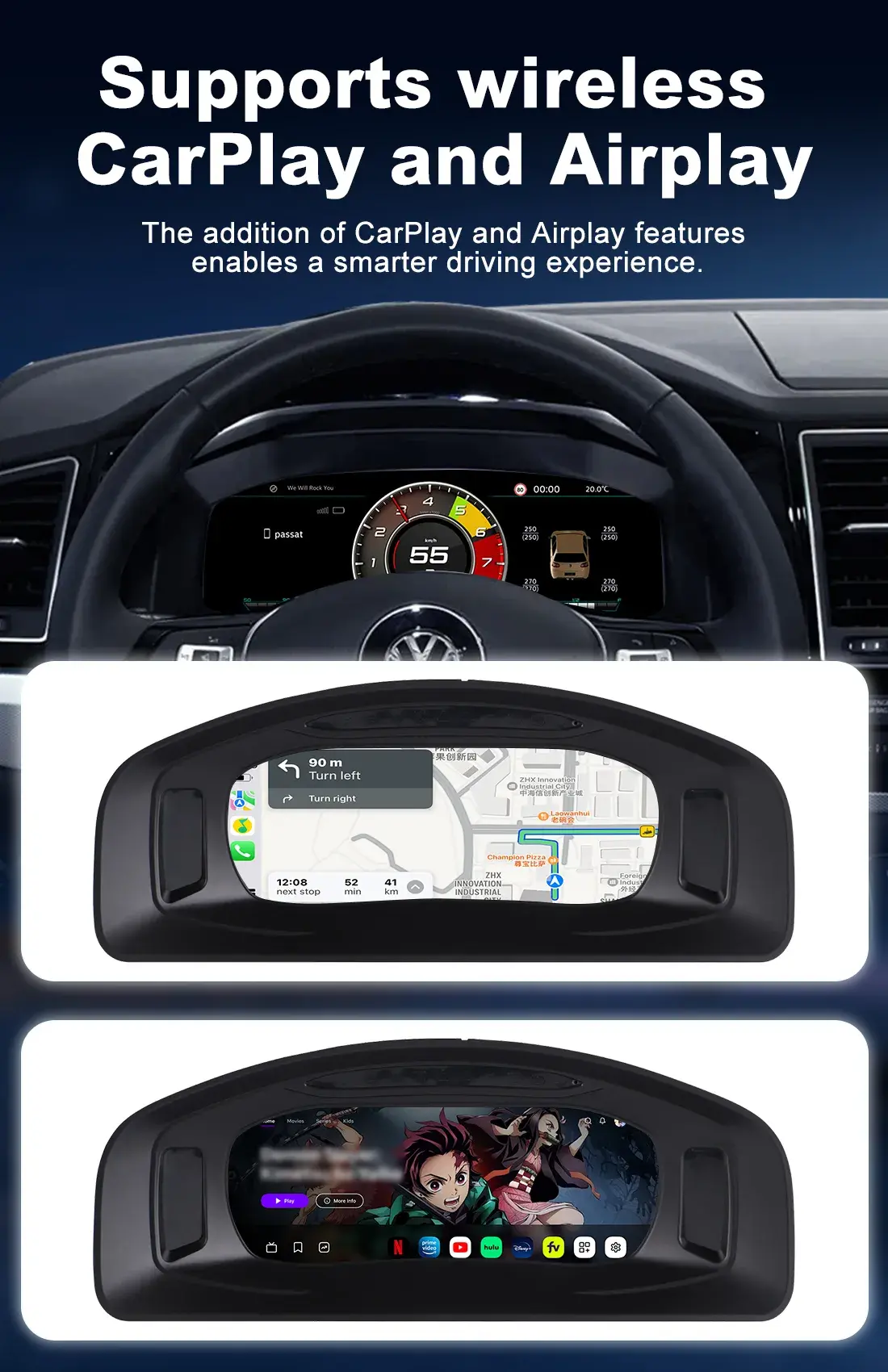 Volkswagen Digital Cluster Compatible with Multivan T5 Caravelle Models