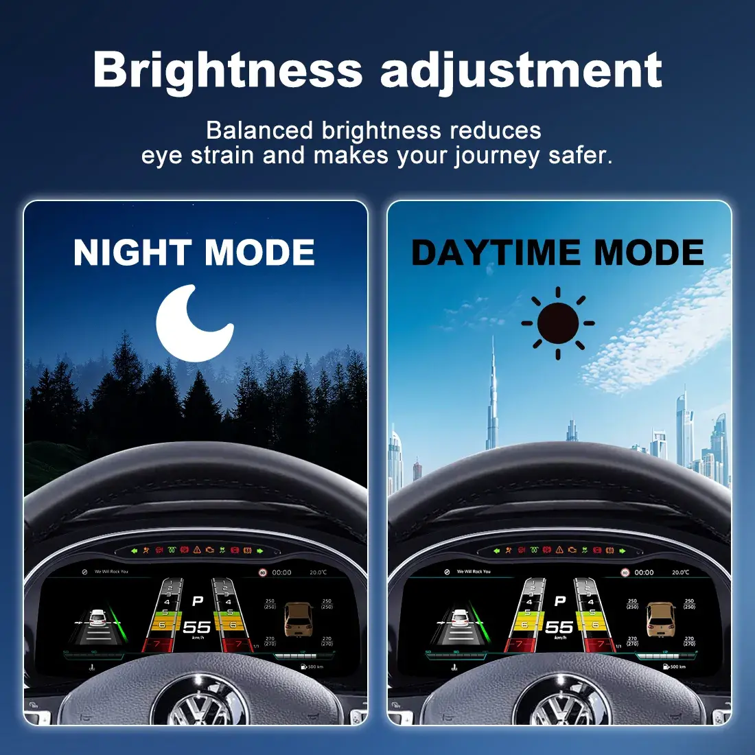 Volkswagen Digital Cluster Smart Integration Night Mode Test