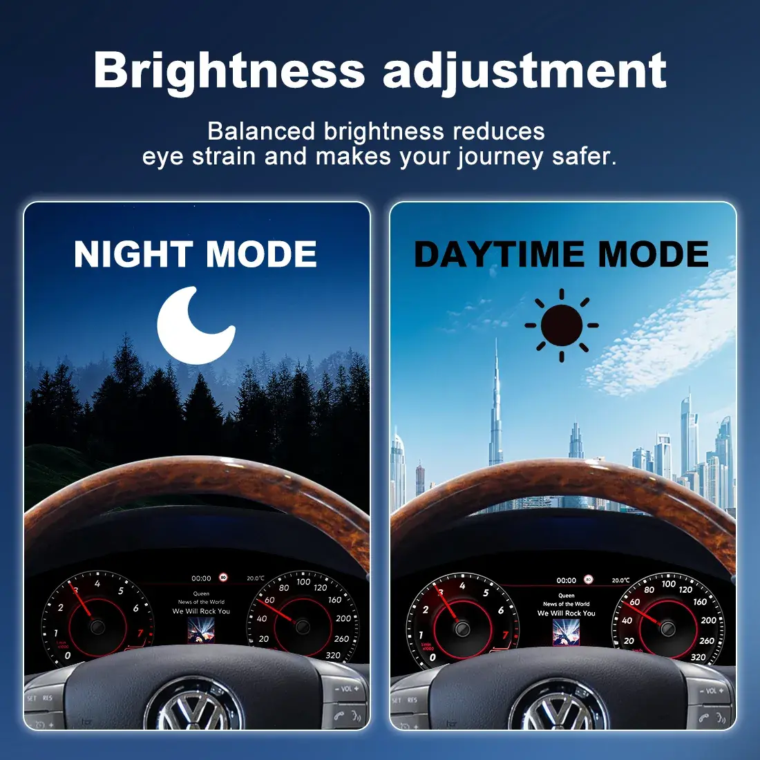Volkswagen Phaeton Digital Cluster Smart Integration Night Mode Test