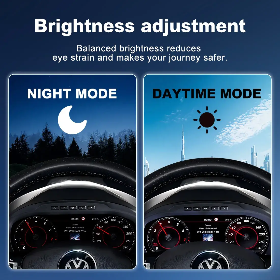 Volkswagen Digital Cluster Smart Integration Night Mode Test