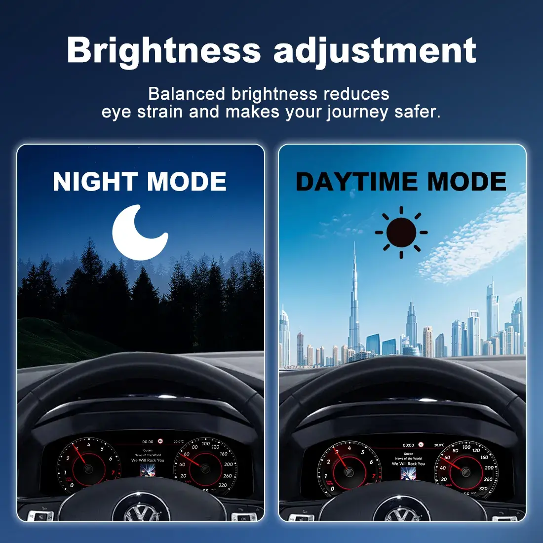 Volkswagen Digital Cluster Smart Integration Night Mode Test