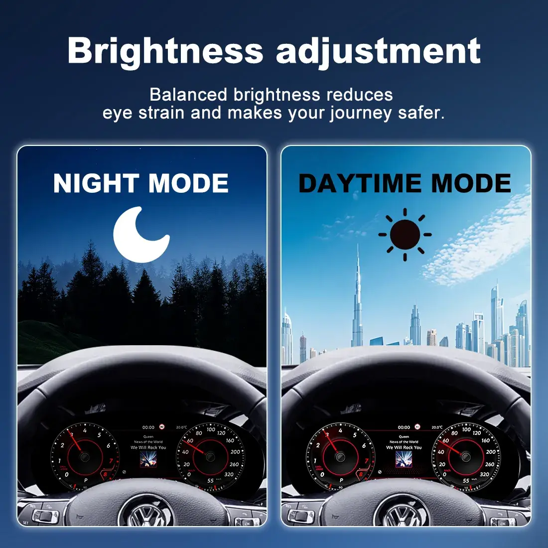 Volkswagen Digital Cluster Smart Integration Night Mode Test
