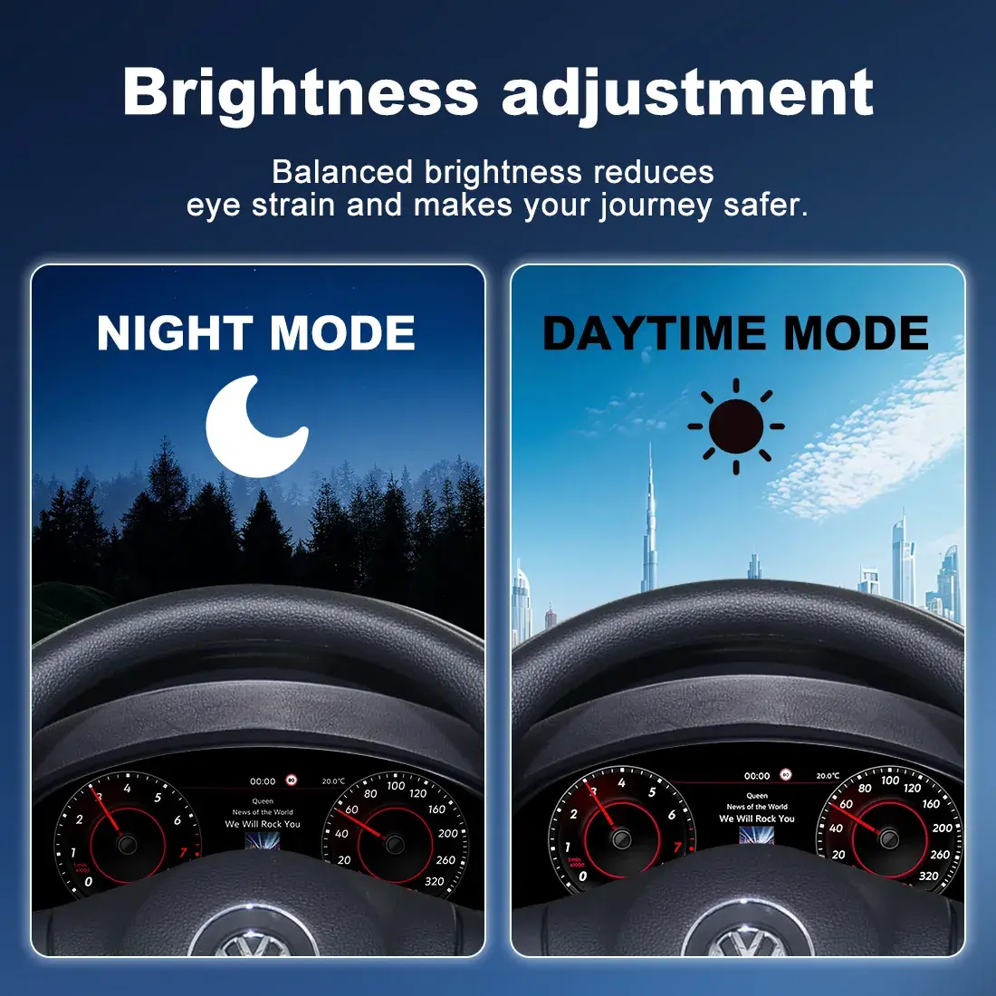 Volkswagen Digital Cluster Smart Integration Night Mode Test