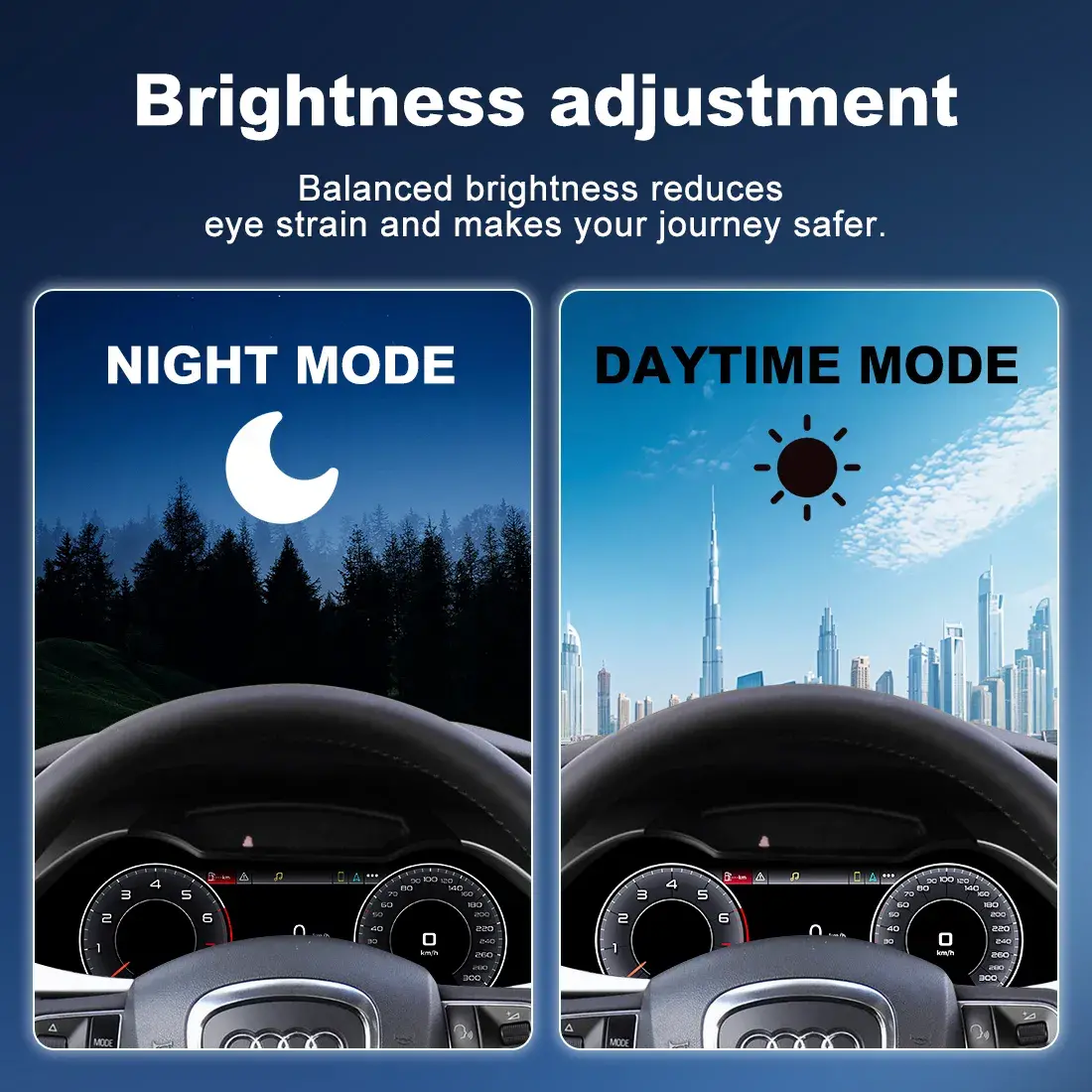 Audi Digital Cluster Smart Night Mode Display Performance