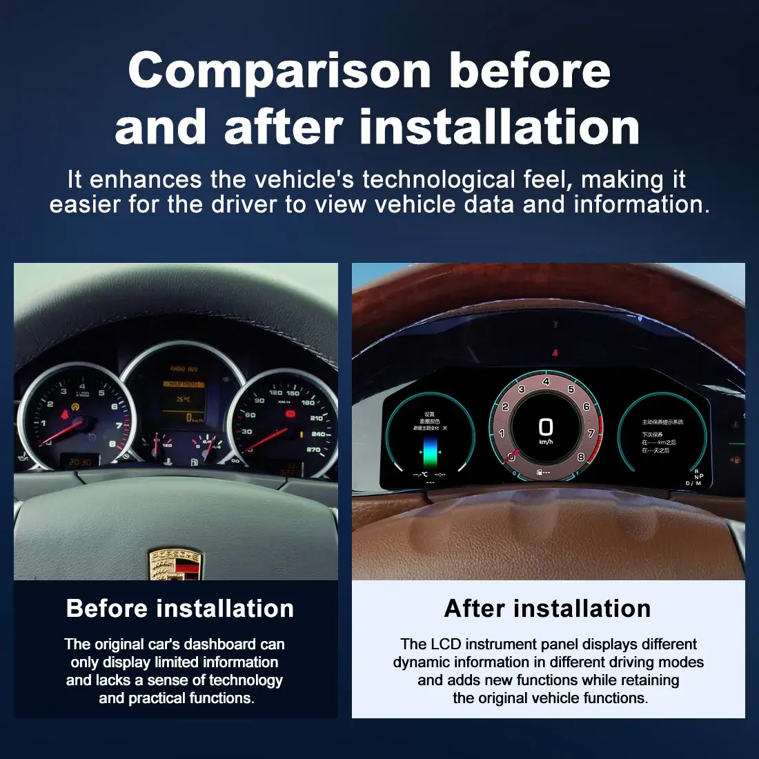 Porsche Cayenne Digital Cluster Before After Comparison Dashboard