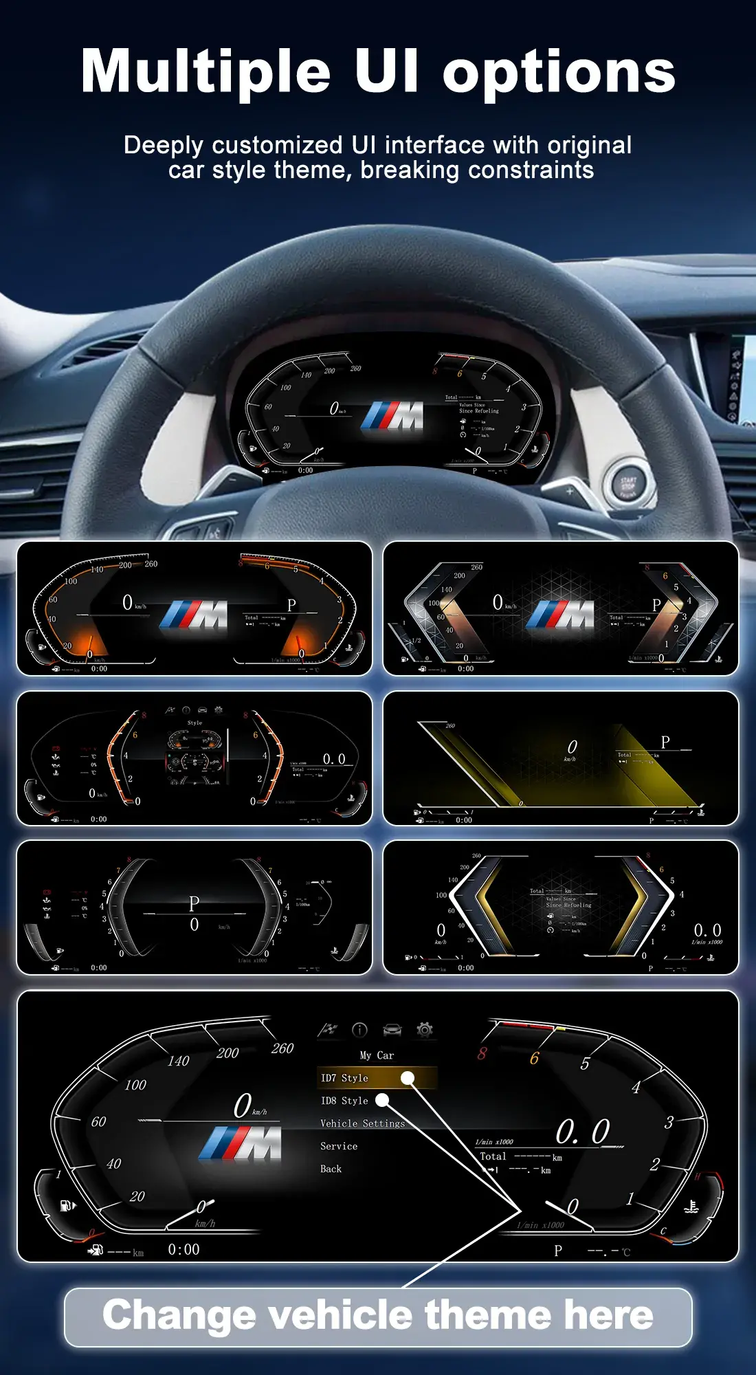 BMW Digital Cluster Dynamic Driving Modes Display Options