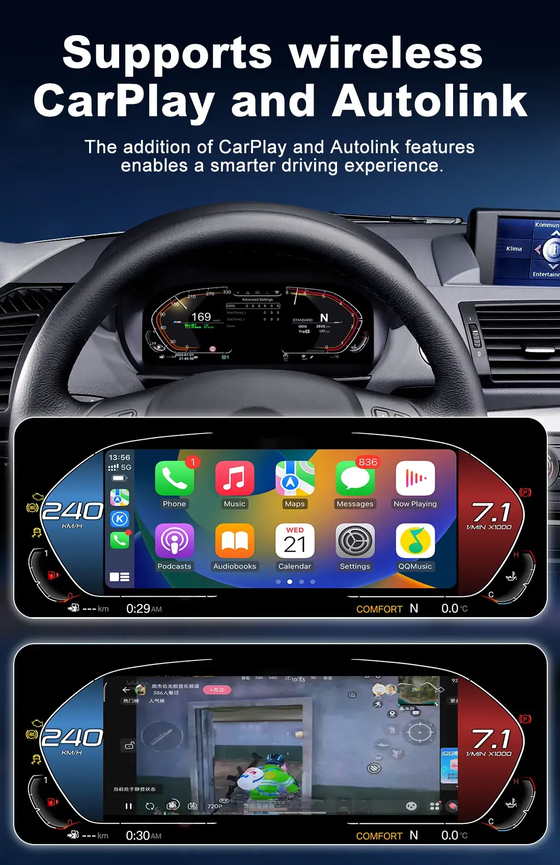BMW Digital Cluster Compatible with 1 Series E87 Models