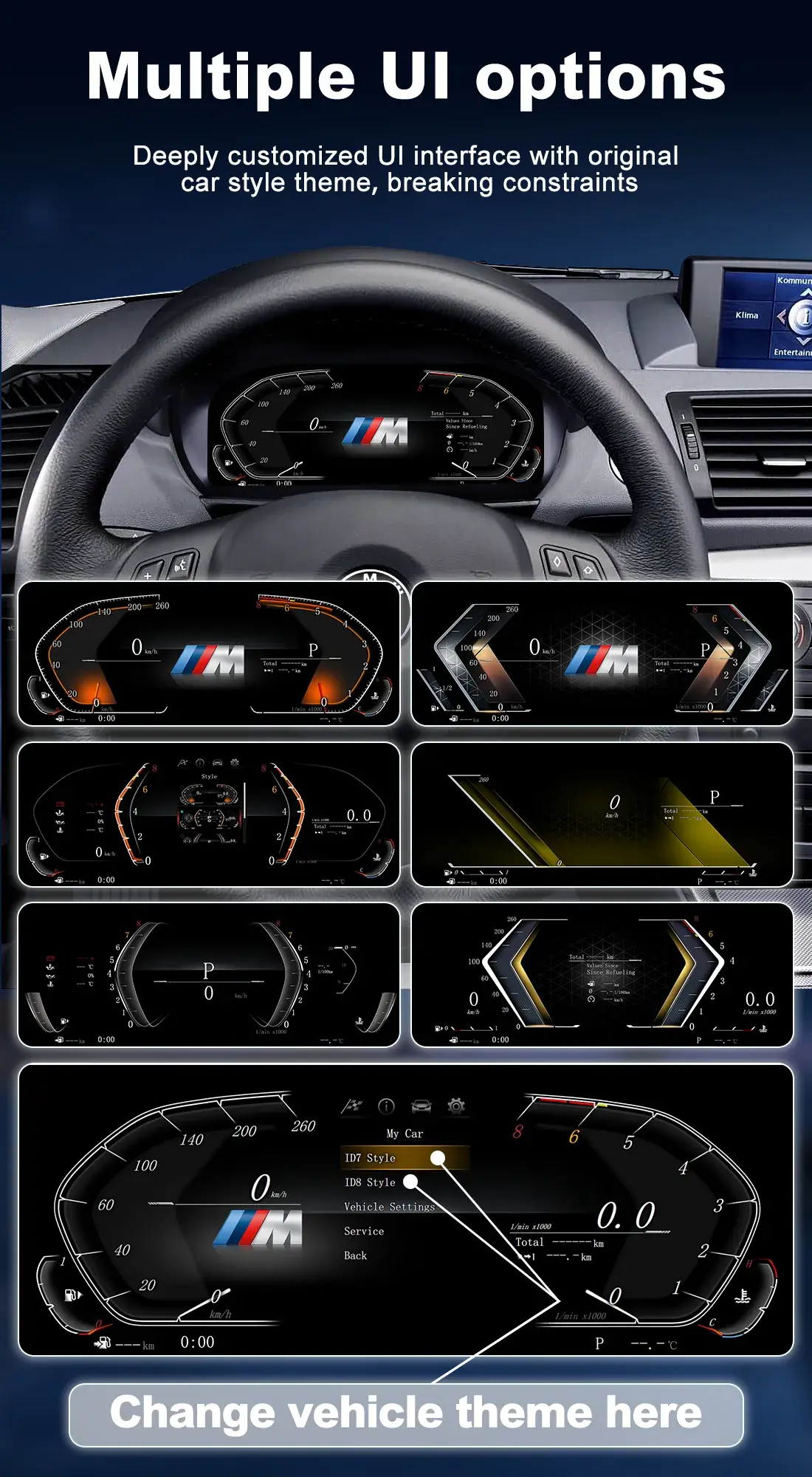 BMW Digital Cluster Dynamic Driving Modes Display Options