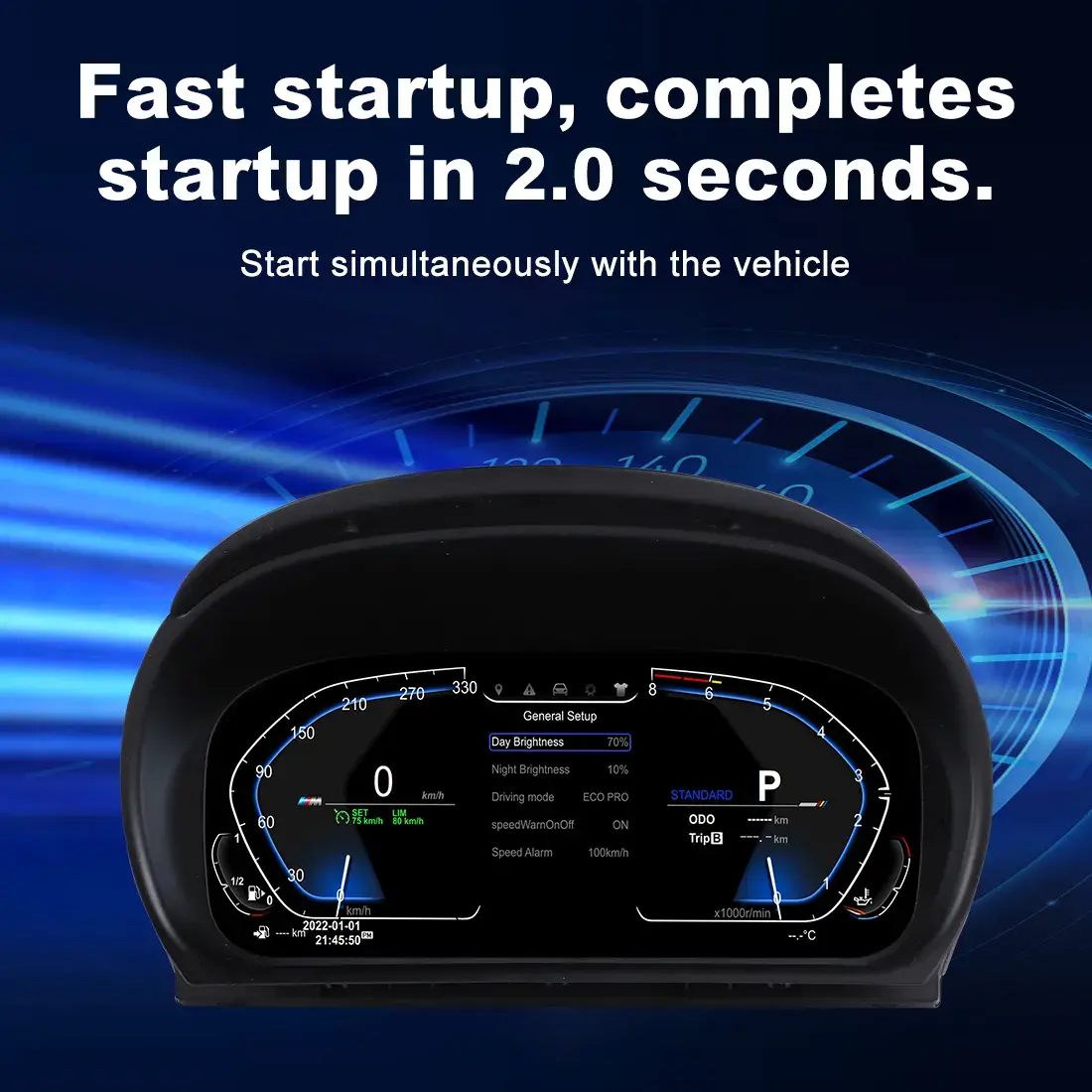 BMW Digital Cluster 10 Inch Full Display View