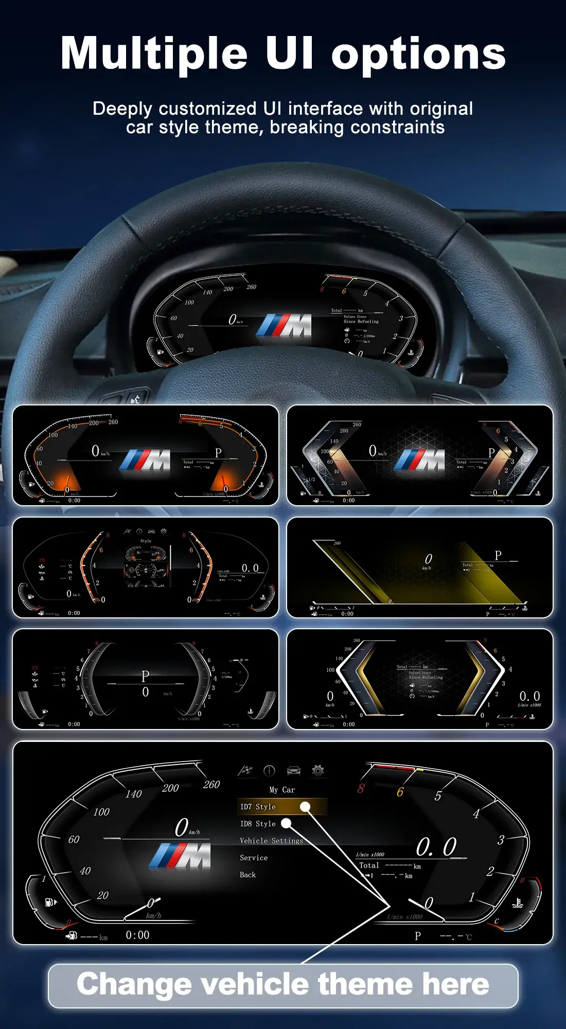 BMW Digital Cluster Dynamic Driving Modes Display Options