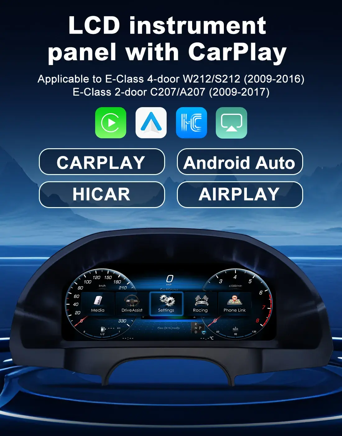 Mercedes Benz Digital Cluster 12.3 inch Linux Virtual Cockpit Upgrade