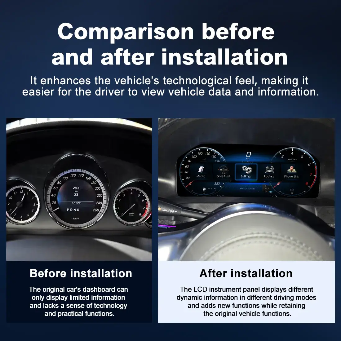 Mercedes Benz Digital Cluster Before After Comparison Dashboard