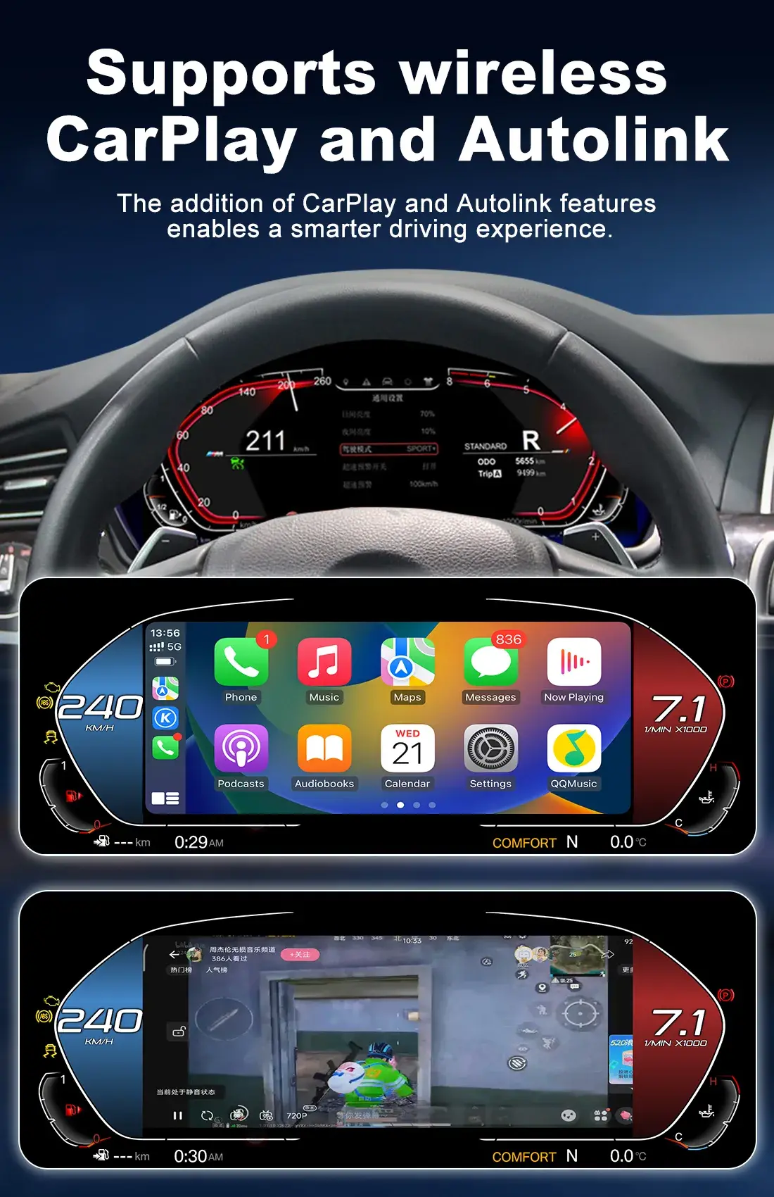 BMW Digital Cluster Compatible with F10 F15 F25 Models