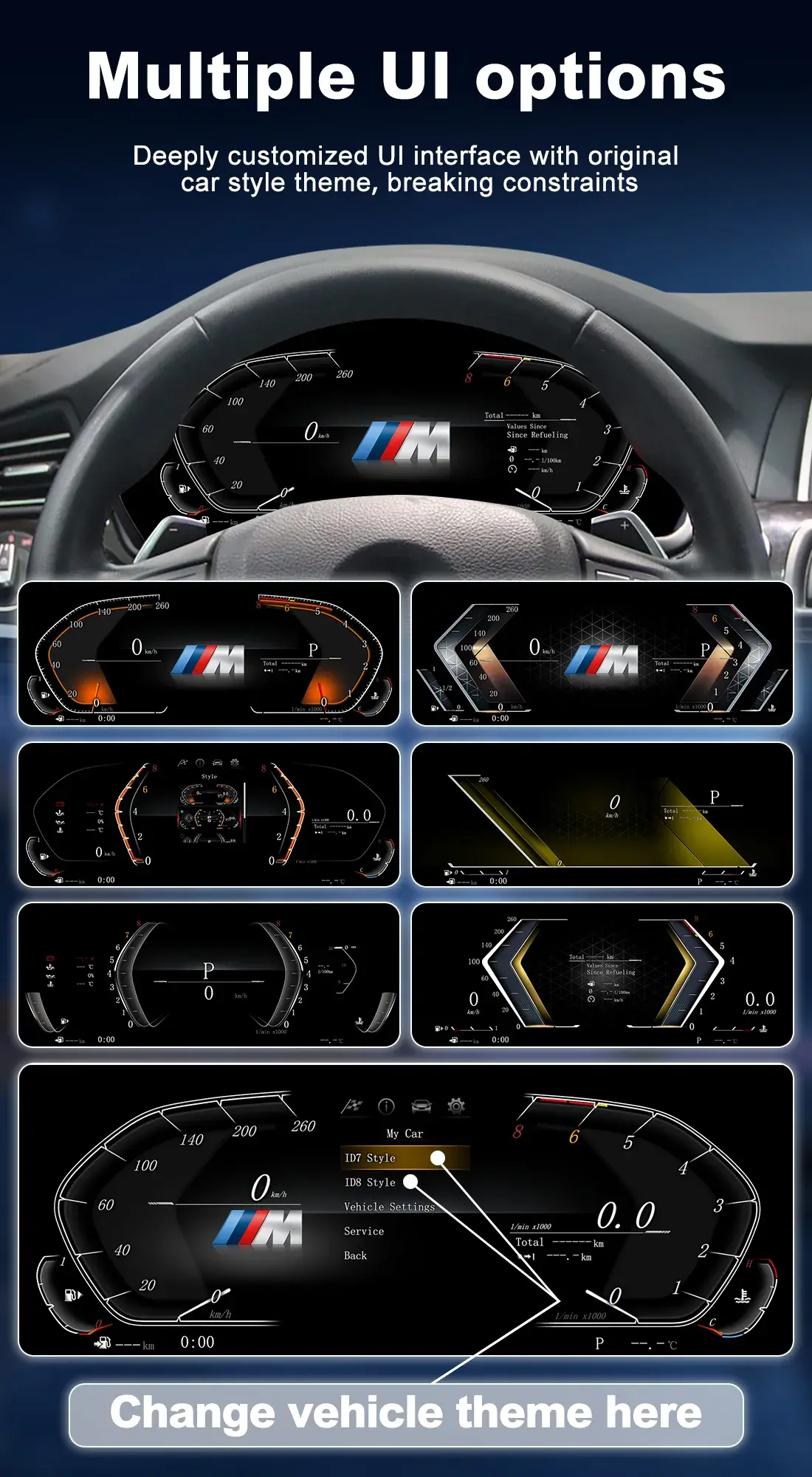 BMW Digital Cluster Dynamic Driving Modes Display Options