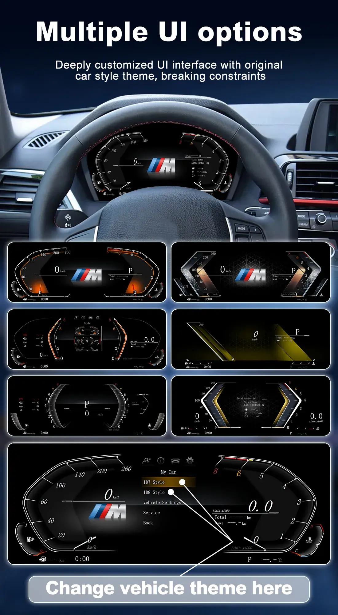 BMW Digital Cluster Dynamic Driving Modes Display Options