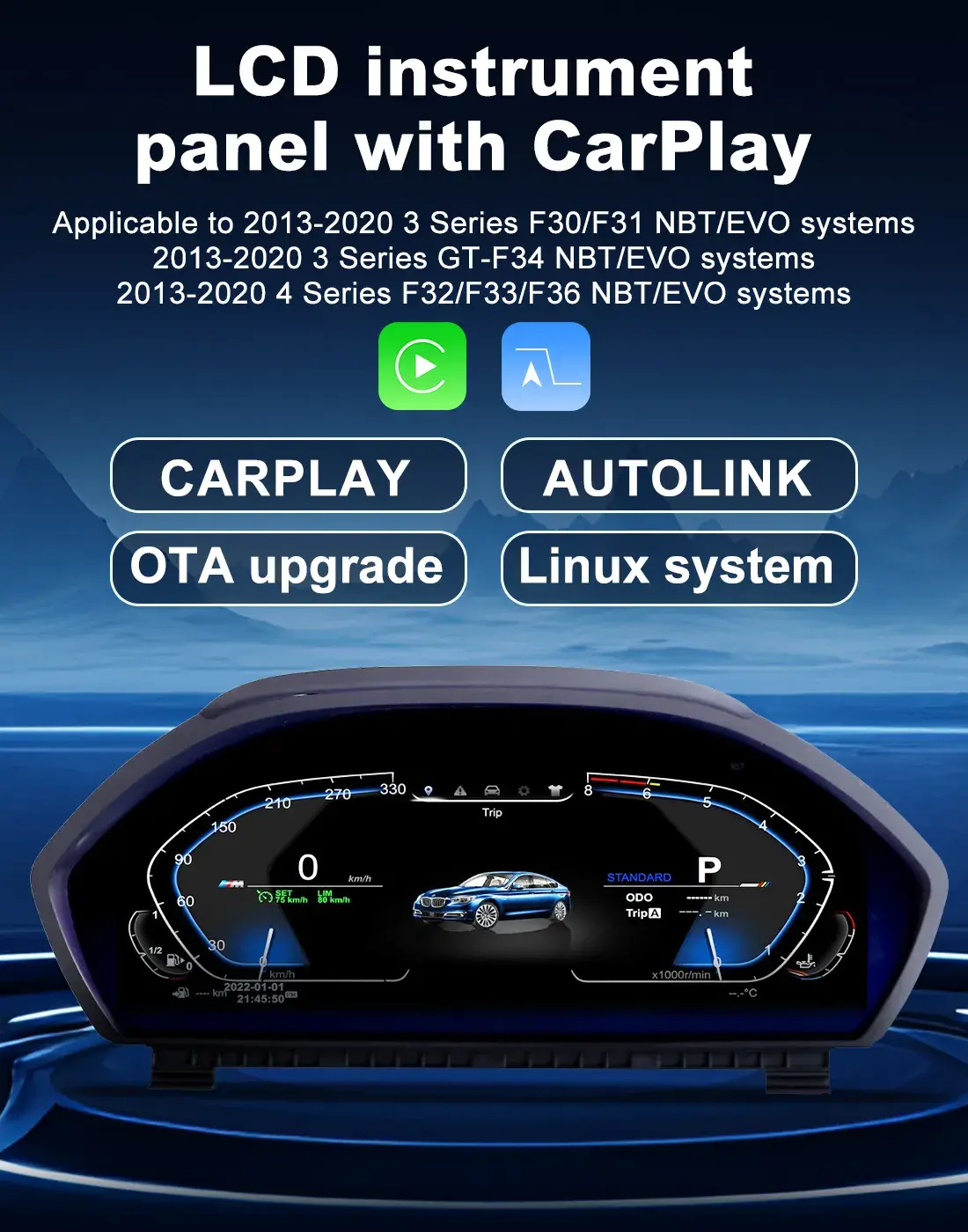 BMW Digital Cluster WZLCD-BM03 12.3 inch Linux Virtual Cockpit