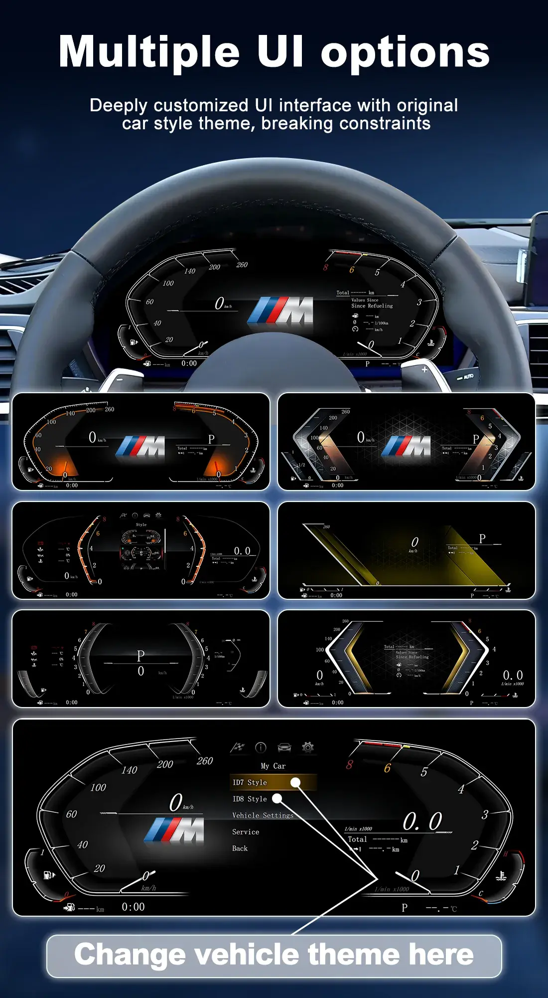 BMW Digital Cluster Dynamic Driving Modes Display Options