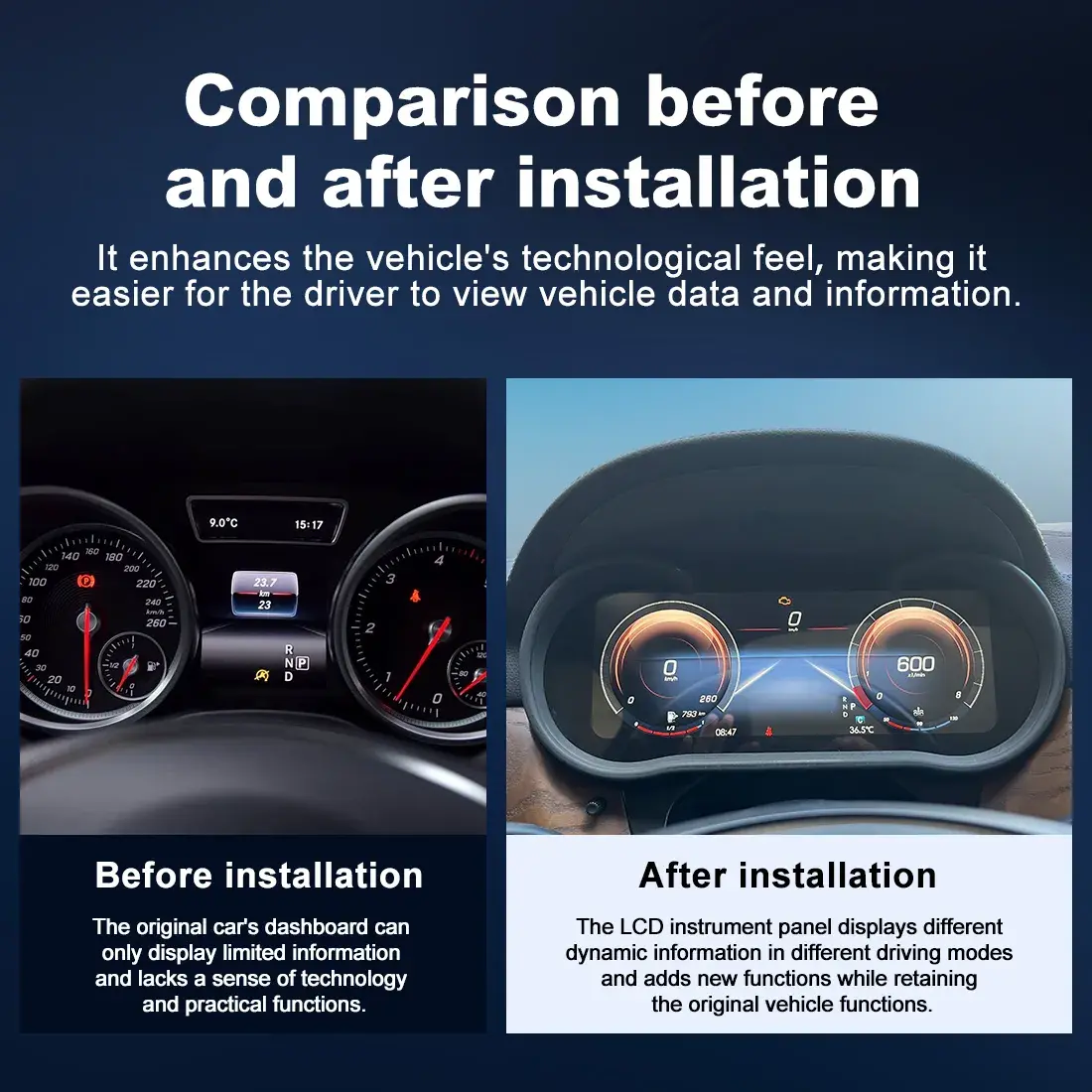Mercedes Benz Digital Cluster Before After Comparison Dashboard