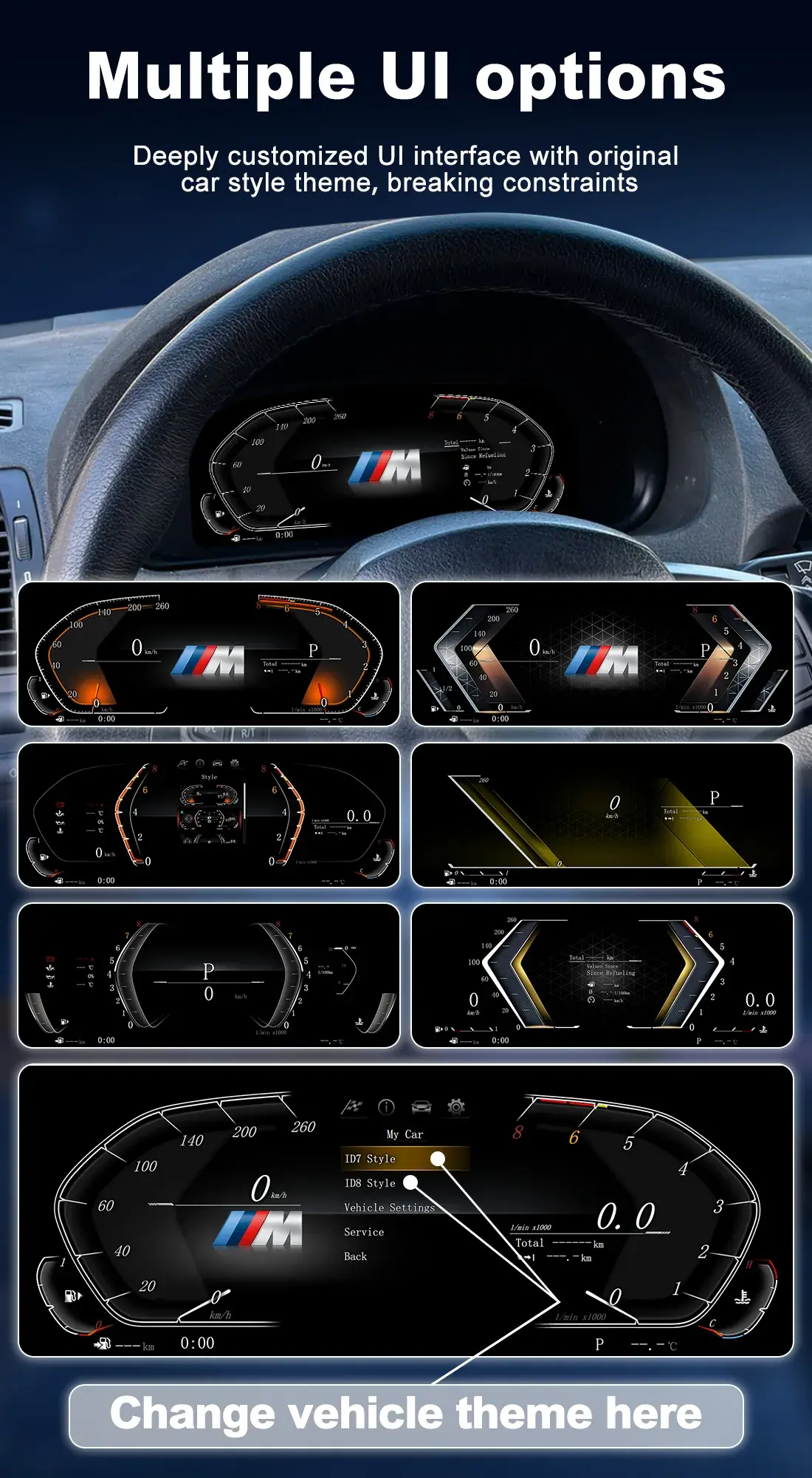 BMW Digital Cluster Dynamic Driving Modes Display Options
