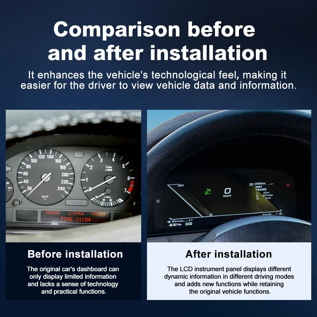 BMW Digital Cluster Before After Comparison Dashboard