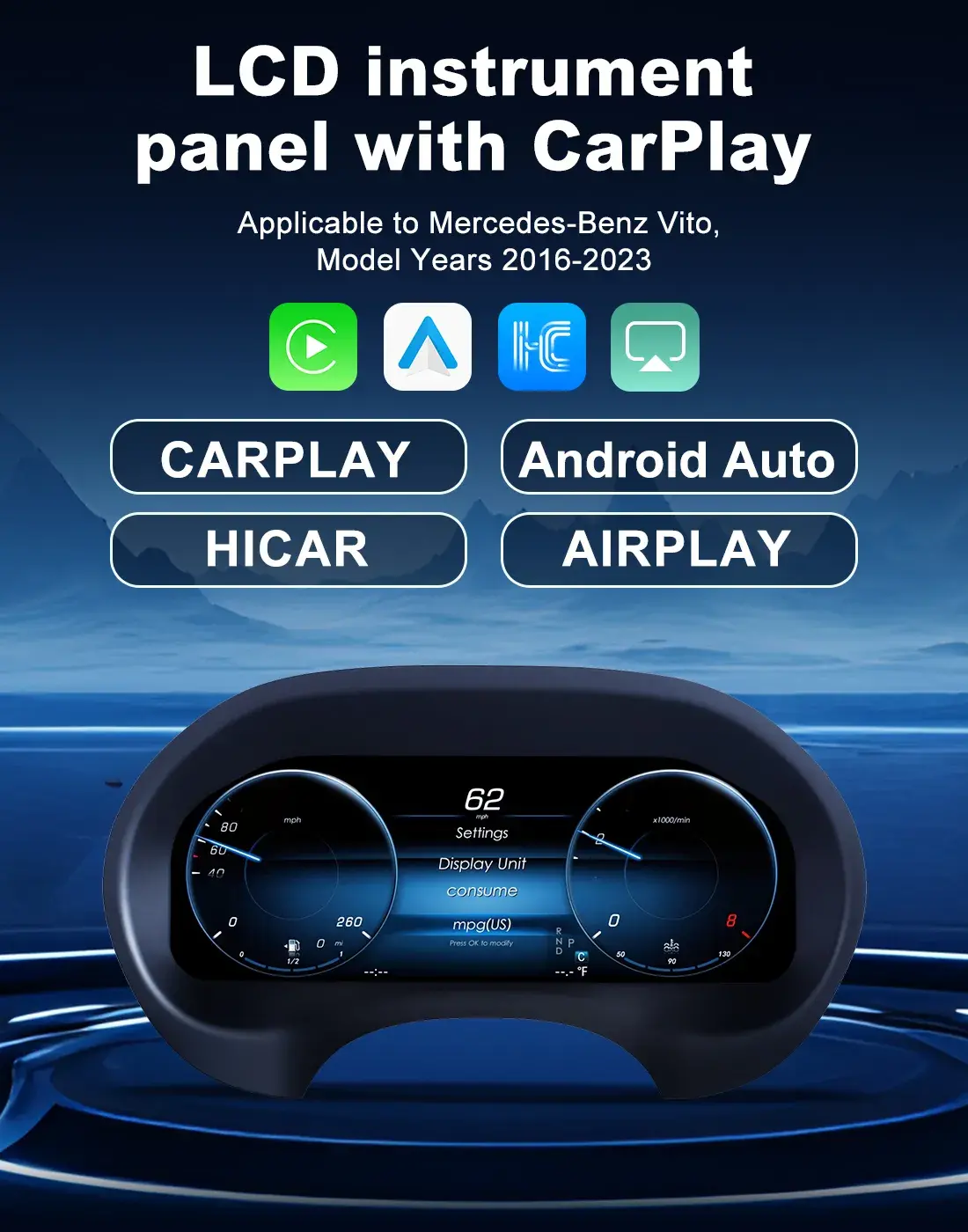 Mercedes Benz Digital Cluster 12.3 inch Linux Virtual Cockpit Upgrade